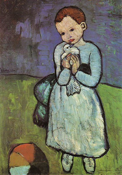 Vision 2026 Martin 4 Praying with artwork Child with a Dove by Pablo Picasso (1901)